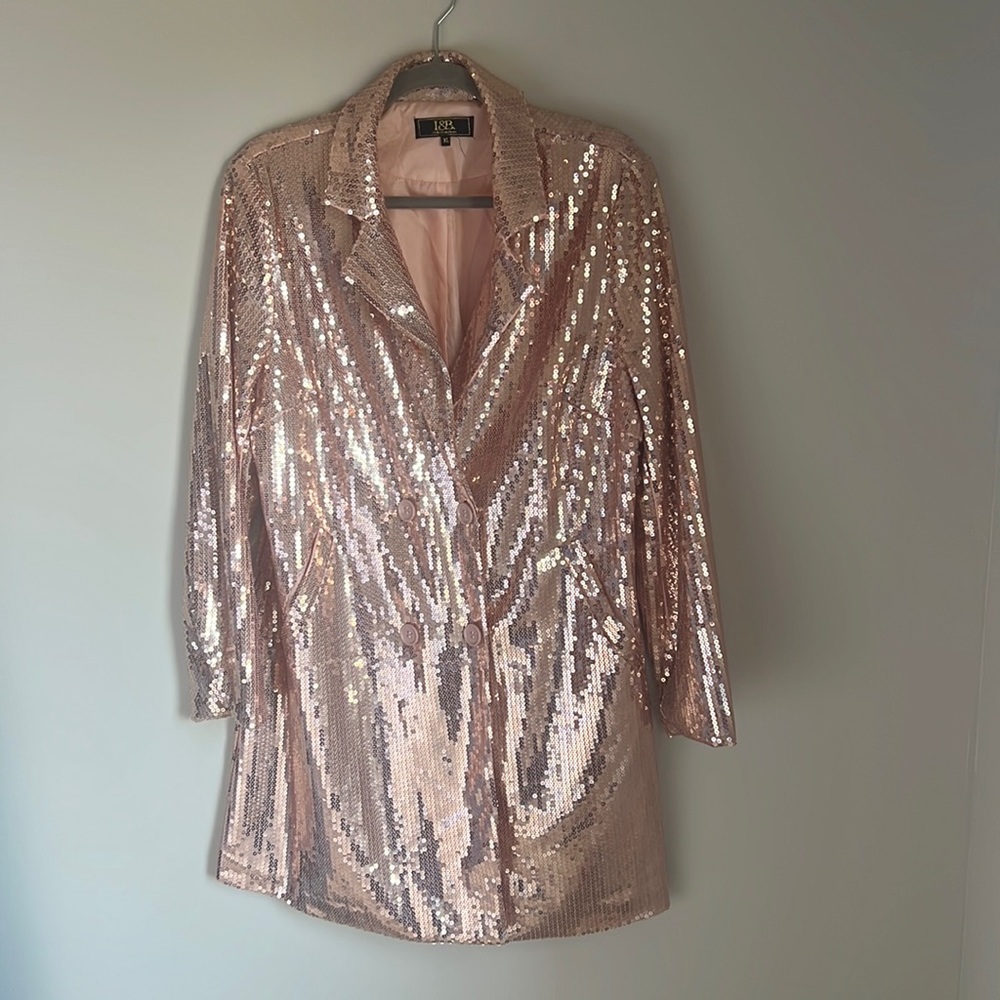 Lucky & Blessed sequin blazer dress XL